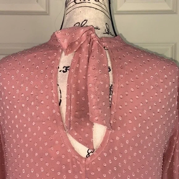 Band of Gypsies Floral Appliqué Bell Sleeve Sheer Blouse - Picture 13 of 17